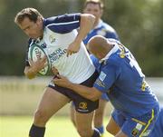 20 August 2005; Felipe Contepomi, Leinster, in action against Liviu Pascu, Parma. Leinster Pre-Season Friendly 2005-2006, Leinster v Parma, Naas Rugby Club, Naas, Co. Kildare. Picture credit; Matt Browne / SPORTSFILE