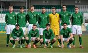 5 March 2014; The Republic of Ireland U21 team, back, from left, Aiden O'Brien, Connor Smith, Sean McGinty, Matt Doherty, Sean McDermott, Shane Duffy and Jeff Hendrick, with, front, from left, Anthony Forde, Sean Murray, Jack Grealish and John Egan. UEFA Under 21 Championship Qualifier, Republic of Ireland v Montenegro, Tallaght Stadium, Tallaght, Co. Dublin. Picture credit: Brendan Moran / SPORTSFILE