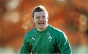 22 November 2013; Ireland's Brian O'Driscoll shares a light-hearted moment with team-mates during squad training ahead of their Guinness Series International match against New Zealand on Sunday. Ireland Rugby Squad Training, Carton House, Maynooth, Co. Kildare.  Picture credit: Stephen McCarthy / SPORTSFILE