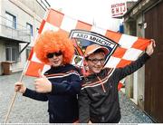 29 May 2016; Ten year old Armagh supporter Finn Fox and Nine year old Tom Fox from Maghery, Co Armagh, before the Ulster GAA Football Senior Championship quarter-final between Cavan and Armagh at Kingspan Breffni Park, Cavan. Photo by Oliver McVeigh/Sportsfile