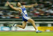 13 August 2005; Salim Sdiri, France, in action during the Men's Long Jump final. 2005 IAAF World Athletic Championships, Helsinki, Finland. Picture credit; Pat Murphy / SPORTSFILE