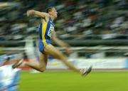 13 August 2005; Volodymyr Zyuskov, Ukraine, in action during the Men's Long Jump final. 2005 IAAF World Athletic Championships, Helsinki, Finland. Picture credit; Pat Murphy / SPORTSFILE