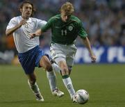 17 August 2005; Damien Duff, Republic of Ireland, in action against Andrea Pirlo, Italy. International Friendly, Republic of Ireland v Italy, Lansdowne Road, Dublin. Picture credit; Matt Browne / SPORTSFILE