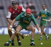 21 August 2005; Fergus McMahon, London, in action against Johnny Carter, Louth. Nicky Rackard Cup Final, Louth v London, Croke Park, Dublin. Picture credit; Brendan Moran / SPORTSFILE