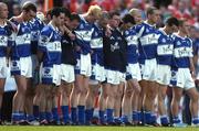 20 August 2005; Members of the Laois squad stand for a minute silence before the start of the game. Bank of Ireland All-Ireland Senior Football Championship Quarter-Final, Armagh v Laois, Croke Park, Dublin. Picture credit; David Maher / SPORTSFILE