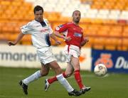 22 August 2005; Dave Rogers, Shelbourne, in action against Gary Dicker, UCD. eircom League Cup, Semi-Final, Shelbourne v UCD, Tolka Park, Dublin. Picture credit; Damien Eagers / SPORTSFILE