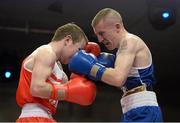7 March 2014; Paddy Barnes, right, Holy Family Golden Gloves Boxing Club, exchanges punches with Hughie Myers, Ryson Boxing Club, during their 49Kg bout. National Senior Boxing Championship Finals, National Stadium, Dublin. Picture credit: Barry Cregg / SPORTSFILE