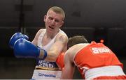7 March 2014; Paddy Barnes, left, Holy Family Golden Gloves Boxing Club, exchanges punches with Hughie Myers, Ryson Boxing Club, during their 49Kg bout. National Senior Boxing Championship Finals, National Stadium, Dublin. Picture credit: Barry Cregg / SPORTSFILE