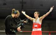 7 March 2014; Michael Conlan, St John Bosco Club, after victory over Tyrone McCullough, Holy Family Golden Gloves Boxing Club, in their 56Kg bout. National Senior Boxing Championship Finals, National Stadium, Dublin. Picture credit: Barry Cregg / SPORTSFILE