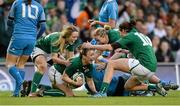 8 March 2014; Lynne Cantwell, Ireland, is congratulated by team-mates after scoring her side's second try. Women's Six Nations Rugby Championship, Ireland v Italy, Aviva Stadium, Lansdowne Road, Dublin. Photo by Sportsfile