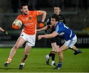 8 March 2014; Stefan Forker, Armagh, in action against Colm Begley, Laois. Allianz Football League Division 1 Round 4, Armagh v Laois, Athletic Grounds, Armagh. Picture credit: Oliver McVeigh / SPORTSFILE