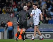 8 March 2014; Mikey Conway, Kildare, shakes hands with referee Marty Duffy after the final whistle. Allianz Football League, Division 1, Round 4, Dublin v Kildare, Croke Park, Dublin. Picture credit: Ray McManus / SPORTSFILE