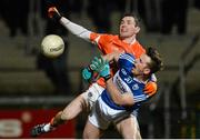 8 March 2014; Gary Walsh, Laois, in action against Andy Mallon, Armagh. Allianz Football League Division 1 Round 4, Armagh v Laois, Athletic Grounds, Armagh. Picture credit: Oliver McVeigh / SPORTSFILE
