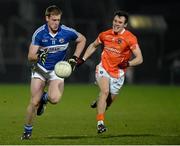 8 March 2014; Donal Kingston, Laois, in action against Mark Shields, Armagh. Allianz Football League Division 1 Round 4, Armagh v Laois, Athletic Grounds, Armagh. Picture credit: Oliver McVeigh / SPORTSFILE