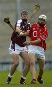 27 August 2005; Kevin Canty, Cork, in action against Ger Mahon, Galway. Erin U21 Hurling Championship Semi-Final, Galway v Cork, Gaelic Grounds, Limerick. Picture credit; Brendan Moran / SPORTSFILE