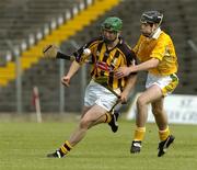 27 August 2005; Eoin Larkin, Kilkenny, in action against Colm McFall, Antrim. Erin U21 Hurling Championship Semi-Final, Kilkenny v Antrim, Pairc Tailteann, Navan, Co. Meath. Picture credit; Pat Murphy / SPORTSFILE