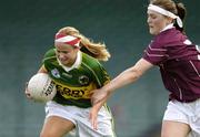 27 August 2005; Laura O'Mahony, Kerry, in action against Ruth Stephens, Galway. TG4 Ladies Football All-Ireland Quarter-Final, Galway v Kerry, Gaelic Grounds, Limerick. Picture credit; Brendan Moran / SPORTSFILE