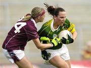 27 August 2005; Edel O'Connell, Kerry, in action against Lisa Cohill, Galway. TG4 Ladies Football All-Ireland Quarter-Final, Galway v Kerry, Gaelic Grounds, Limerick. Picture credit; Brendan Moran / SPORTSFILE