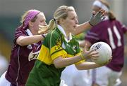 27 August 2005; Mairead Finnegan, Kerry, in action against Marie O'Connell, Galway. TG4 Ladies Football All-Ireland Quarter-Final, Galway v Kerry, Gaelic Grounds, Limerick. Picture credit; Brendan Moran / SPORTSFILE