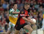 27 August 2005; Peter Fitzpatrick, Down, in action against Richie Dalton, Offaly. Minor Football Championship Semi-Final, Down v Offaly, Pairc Tailteann, Navan, Co. Meath. Picture credit; Pat Murphy / SPORTSFILE
