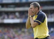 28 August 2005; Kerry minor manager Sean Geaney watches the final moments of the game. Minor Football Championship Semi-Final, Kerry v Mayo, Croke Park, Dublin. Picture credit; Brendan Moran / SPORTSFILE