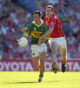 28 August 2005; Paul Galvin, Kerry, in action against Graham Canty, Cork. Bank of Ireland All-Ireland Senior Football Championship Semi-Final, Kerry v Cork, Croke Park, Dublin. Picture credit; Ray McManus / SPORTSFILE