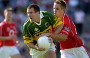 28 August 2005; Michael McCarthy, Kerry, in action against Kevin MacMahon, Cork. Bank of Ireland All-Ireland Senior Football Championship Semi-Final, Kerry v Cork, Croke Park, Dublin. Picture credit; Ray McManus / SPORTSFILE