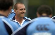31 August 2005; Keith Gleeson listens to head coach Michael Chieka during Leinster Rugby squad training. Old Belvedere, Anglesea Road, Dublin. Picture credit; Brendan Moran / SPORTSFILE