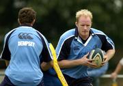 31 August 2005; Des Dillon in action against team-mate Girvan Dempsey during Leinster Rugby squad training. Old Belvedere, Anglesea Road, Dublin. Picture credit; Brendan Moran / SPORTSFILE