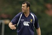 31 August 2005; Head coach Michael Chieka makes a point to one of his players during Leinster Rugby squad training. Old Belvedere, Anglesea Road, Dublin. Picture credit; Brendan Moran / SPORTSFILE