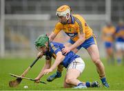 9 March 2014; Cathal Barrett, Tipperary, in action against Conor McGrath, Clare, Tipperary. Allianz Hurling League, Division 1A, Round 3, Tipperary v Clare, Semple Stadium, Thurles, Co. Tipperary. Picture credit: Brendan Moran / SPORTSFILE