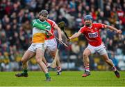 9 March 2014; Dan Currams, Offaly, in action against Rob O'Shea, Cork. Allianz Hurling League Division 1B Round 3, Cork v Offaly, Pairc Ui Rinn, Cork. Picture credit: Diarmuid Greene / SPORTSFILE