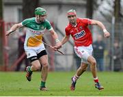 9 March 2014; Stephen McDonnell, Cork, in action against Joe Bergin, Offaly. Allianz Hurling League Division 1B Round 3, Cork v Offaly, Pairc Ui Rinn, Cork. Picture credit: Diarmuid Greene / SPORTSFILE