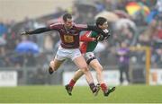 9 March 2014; Alan Freeman, Mayo, in action against Aidan O'Shea, Westmeath. Allianz Football League Division 1 Round 4, Westmeath v Mayo, Cusack Park, Mullingar, Co. Westmeath. Photo by Sportsfile