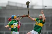 9 March 2014; Mikey Boyle, left, and Paudie O'Connor, Kerry, in action against Ciaran Glennon, Westmeath. Allianz Hurling League Division 2A Round 3, Westmeath v Kerry, Cusack Park, Mullingar, Co. Westmeath.  Photo by Sportsfile