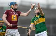 9 March 2014; Tommy Doyle, Westmeath, in action against Padraig Boyle, Kerry. Allianz Hurling League Division 2A Round 3, Westmeath v Kerry, Cusack Park, Mullingar, Co. Westmeath.  Photo by Sportsfile