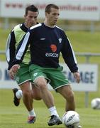 2 September 2005; Liam Miller, Republic of Ireland, in action against his team-mate Ian Harte, during squad training. Malahide FC, Malahide, Dublin. Picture credit; David Maher / SPORTSFILE
