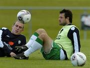 2 September 2005; Andy Reid, right, Republic of Ireland, and Richard Dunne during squad training. Malahide FC, Malahide, Dublin. Picture credit; David Maher / SPORTSFILE