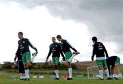 2 September 2005; Republic of Ireland players from left to right, Roy Keane, Steven Reid, John O'Shea, Andy Reid and Stephen Carr during squad training. Malahide FC, Malahide, Dublin. Picture credit; David Maher / SPORTSFILE