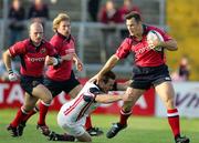 2 September 2005; Trevor Halstead, Munster, in action against Charlie Hore, Borders, supported by Munster team-mates Jerry Flannery and Paul Burke. Celtic League 2005-2006, Group A, Munster v Borders, Thomond Park, Limerick. Picture credit; Kieran Clancy / SPORTSFILE
