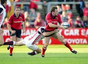 2 September 2005; John Kelly, Munster, is tackled by Chris Cusiter, Borders. Celtic League 2005-2006, Group A, Munster v Borders, Thomond Park, Limerick. Picture credit; Kieran Clancy / SPORTSFILE