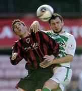 2 September 2005; Mark Quigley, Shamrock Rovers, in action against Stephen Ward, Bohemians. eircom League, Premier Division, Bohemians v Shamrock Rovers, Dalymount Park, Dublin. Picture credit; David Maher / SPORTSFILE