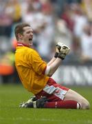 4 September 2005; Tyrone goalkeeper Pascal McConnell celebrates victory over Armagh. Bank of Ireland All-Ireland Senior Football Championship Semi-Final, Armagh v Tyrone, Croke Park, Dublin. Picture credit; Damien Eagers / SPORTSFILE