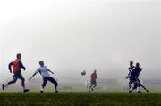 5 September 2005; Republic of Ireland players, left to right, Ian Harte, Damien Duff, Clinton Morrison and Andy O'Brien in action as a fog descends during squad training. Malahide FC, Malahide, Dublin. Picture credit; David Maher / SPORTSFILE