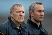 9 March 2014; Tipperary manager Eamon O'Shea, with assistant manager Michael Ryan, right. Allianz Hurling League, Division 1A, Round 3, Tipperary v Clare, Semple Stadium, Thurles, Co. Tipperary. Picture credit: Brendan Moran / SPORTSFILE