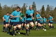 11 March 2014; Ireland's Paul O'Connell and Chris Henry with members of the Ireland squad during training ahead of their side's RBS Six Nations Rugby Championship match against France on Saturday. Ireland Rugby Squad Training, Carton House, Maynooth, Co. Kildare. Picture credit: David Maher / SPORTSFILE