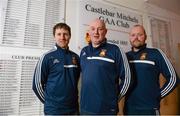 11 March 2014; Castlebar Mitchels manager Pat Holmes, centre, with selectors Alan Nolan, left, and Shane Conway during a press conference ahead of their AIB GAA Football All-Ireland Senior Championship Final against St Vincent's on Monday the 17th of March. An Sportlainn Complex, Castlebar, Co. Mayo. Picture credit: Barry Cregg / SPORTSFILE