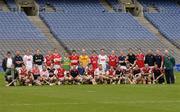 14 August 2005; Members of the Louth team line up for a photograph after a light training session in Croke Park. Guinness All-Ireland Senior Hurling Championship Semi-Final, Cork v Clare, Croke Park, Dublin. Picture credit; Ray McManus / SPORTSFILE