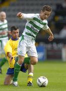 28 August 2005; Lee Roche, Shamrock Rovers, in action against Paddy O'Keeffe, Douglas Hall. FAI Carlsberg Cup 3rd Round, Shamrock Rovers v Douglas Hall, Dalymount Park, Dublin. Picture credit; Brian Lawless / SPORTSFILE