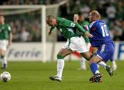7 September 2005; Stephen Carr, Republic of Ireland, in action against Zinedine Zidane, France. FIFA 2006 World Cup Qualifier, Group 4, Republic of Ireland v France, Lansdowne Road, Dublin. Picture credit; Brian Lawless / SPORTSFILE